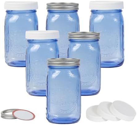 6-Pack Mason Jars with Airtight Lids for Canning