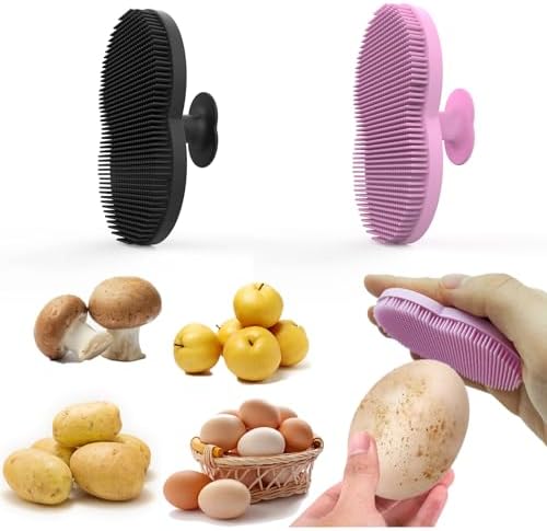 2PCS Vegetable Brush Set Black Pink