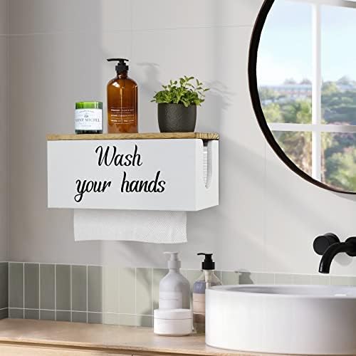 2 Pack Solid Wood Paper Towel Dispenser with Lid