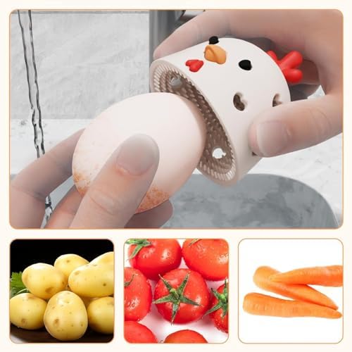 2 Pcs Silicone Egg Cleaner Brush for Fresh Eggs
