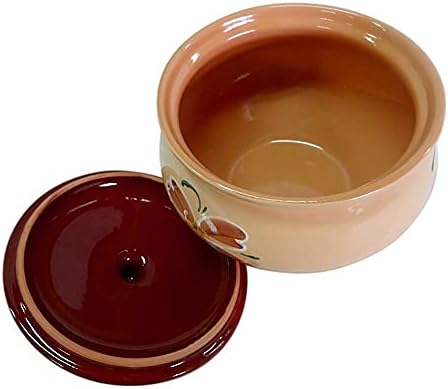 Stoneware Pot 14 qt with Lid Unique Cooking Storage in Beige