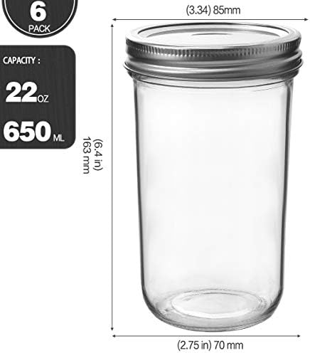 Rustic Mason Jar 22oz