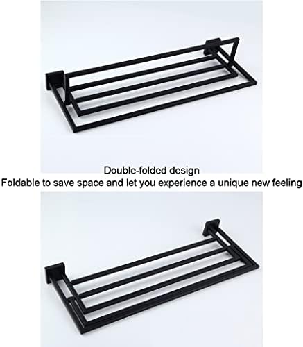 Annbkar Stainless Steel Towel Rack for Bathroom - Wall-Mounted Double Matte Black