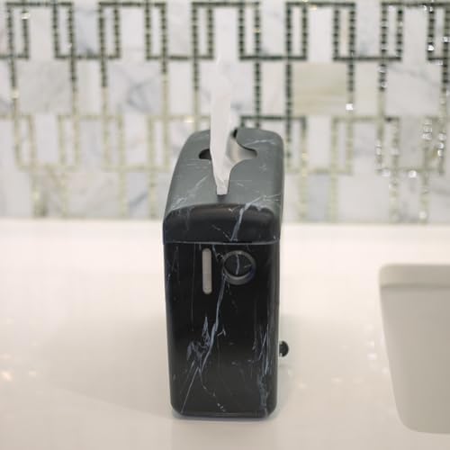 Stylish Countertop Dispenser for Paper Towels Black Marble Design