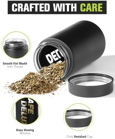 SafeDelux Airtight Glass Jar with Clear Window for Spices Coffee More