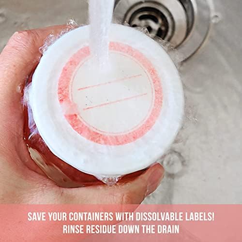 MESS Dissolvable Mason Jar Labels 2 Inch Coral