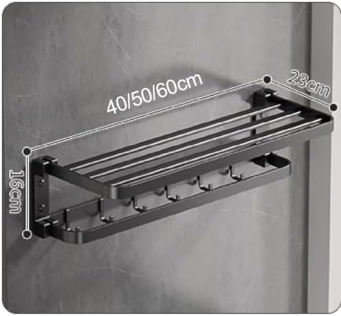 Punch-Free Aluminum Towel Rack 40cm Bathroom Storage Solution