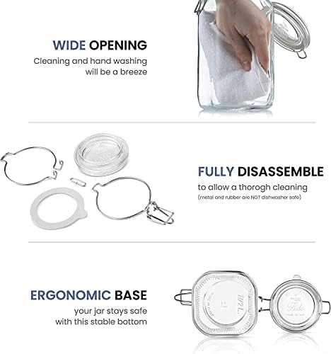 Bormioli Rocco Fido Glass Jars 2 Pack 17 Oz