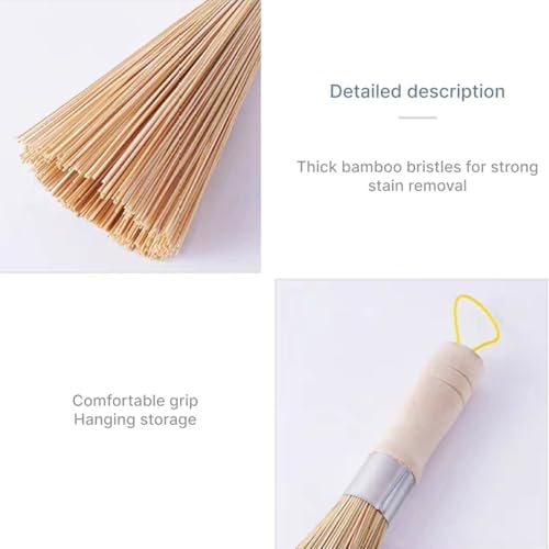 Traditional Natural Bamboo Frying Pan Brush Set 3pcs