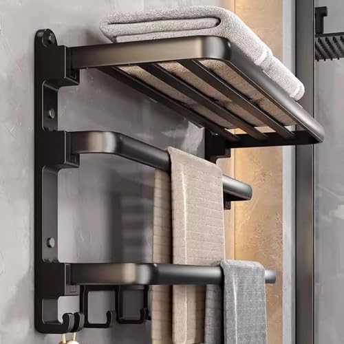 Three Layer Foldable Towel Shelf Wall Mounted