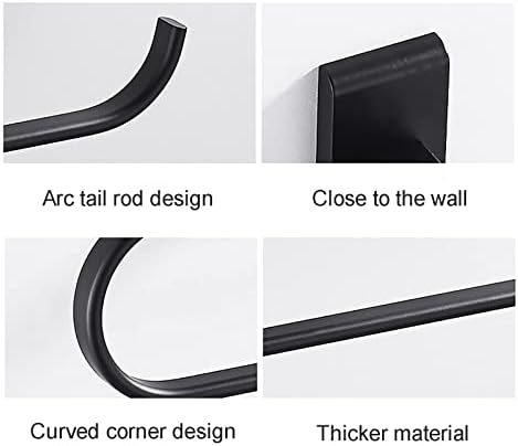 Premium Aluminum Alloy Bathroom Towel Holder Black Durable and Easy to Clean