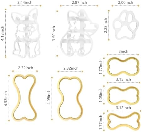 8-Piece Dog-Shaped Cookie Molds Set
