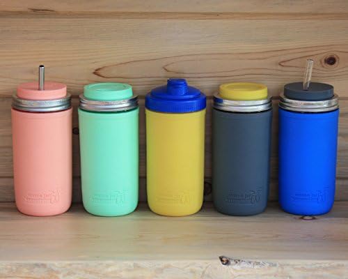 Mason Jar Pint Half 24oz Silicone Sleeves for Pint Jars