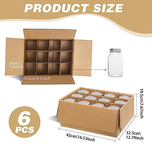 Hsei 6 Pcs Canning Jar Storage Boxes with Dividers