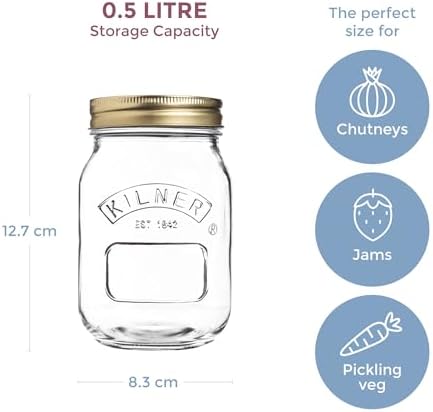 Premium 17 oz Canning Jar with Classic Design