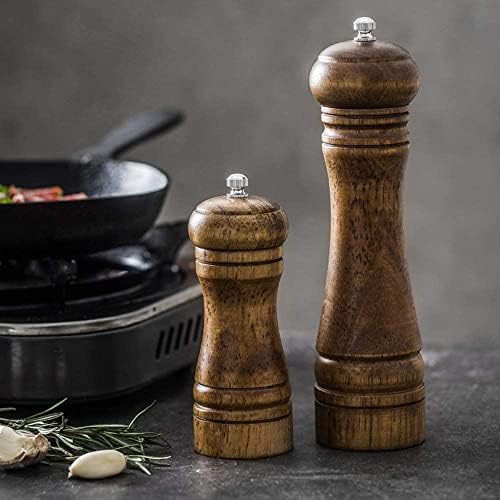 Adjustable Wooden Salt and Pepper Grinder Set