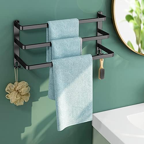 3-Tier Towel Rail Aluminum Matte Black