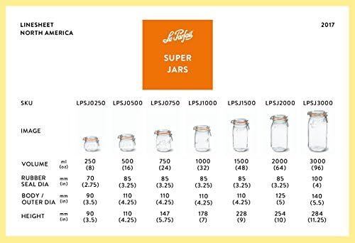 Le Parfait Classic Glass Pint Jars
