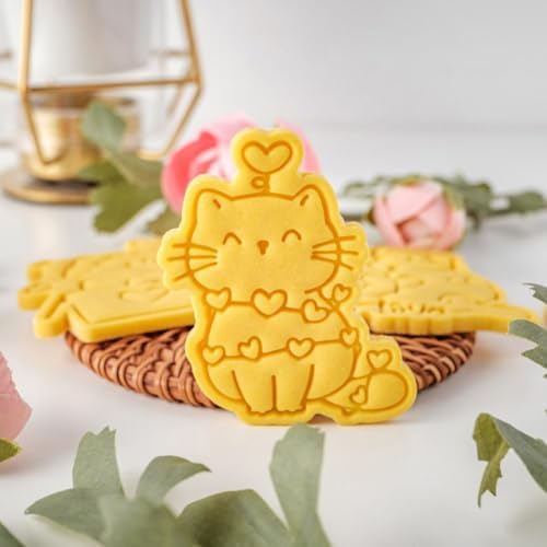 3D Cute Cat Cookie Stamps for Baking