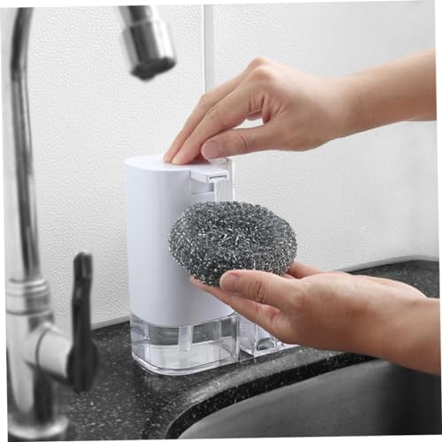 Effortless Kitchenset Handle Brush for Sink and Dishes White