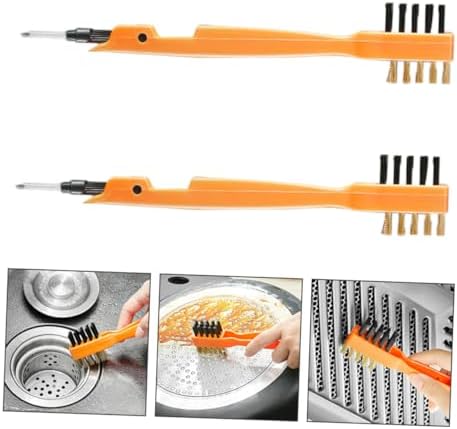 COOLHIYAMulti-Purpose Cleaning Brush Set 2pcs for Windows Groove Floors Sinks