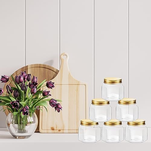Dandat 50 Pcs 3 Oz Hexagon Jars with Lids