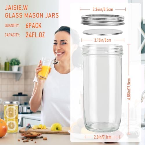 24 oz Mason Jars with Airtight Seals