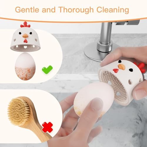 2 Pcs Silicone Egg Cleaner Brush for Fresh Eggs