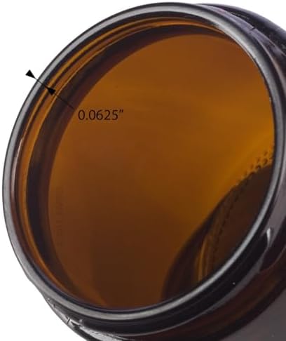 JUVITUS Amber Glass Jar with White Metal Lid - 4 oz 6 Pack