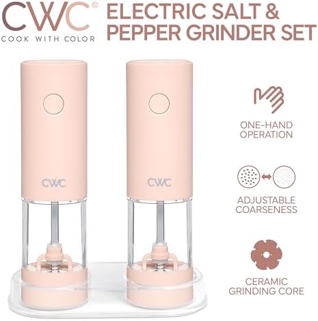 COOK WITH COLOR Electric Pepper and Salt Shaker Set