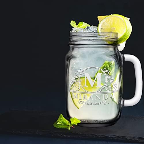 Elegant Mason Set - Personalized 16 oz Custom Glass - Perfect for Gifting