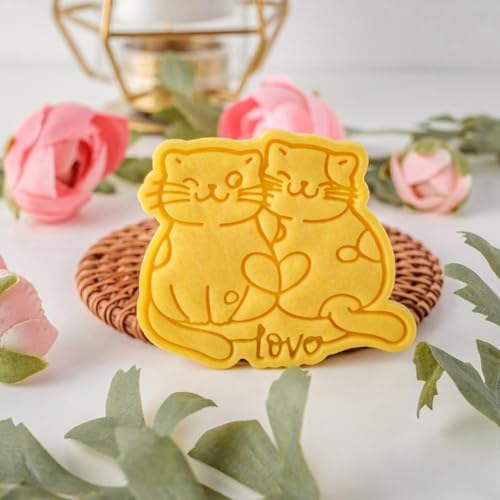 3D Cute Cat Cookie Stamps for Baking