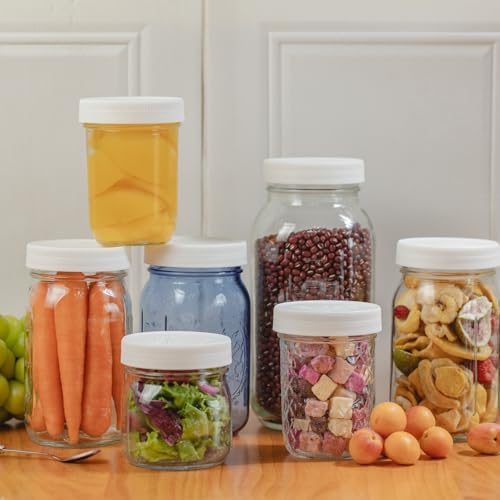 Yodecy 12-Pack 16 oz Clear Mason Jars with Silver Lids