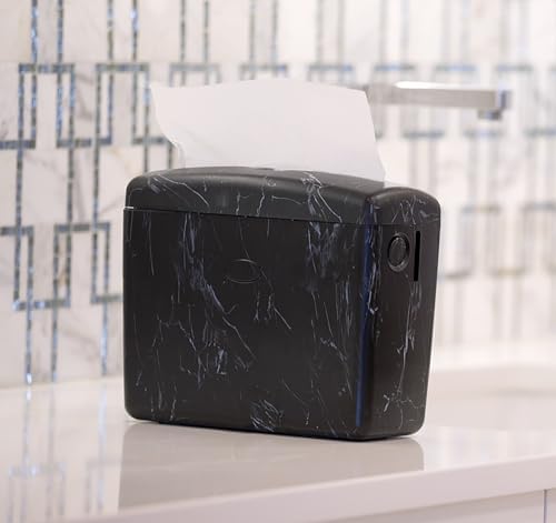 Stylish Countertop Dispenser for Paper Towels Black Marble Design