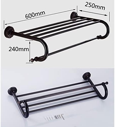 ANNBKA European-Style Black Bronze Bath Towel Shelf