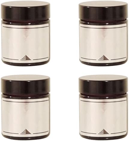 4 Glass Jars with Screw Caps for Creams and Ointments