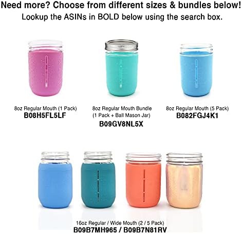 Grip-safe silicone covers for regular mouth 16oz jars