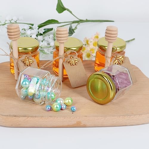 EkkoVla 30-Piece Elegant Glass Honey Jar Set with Gold Lids