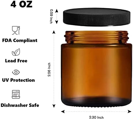 4oz Amber Glass Travel Jars