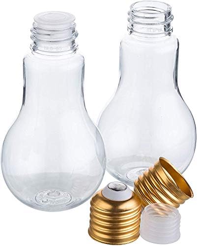 Plastic Light Bulb Jars Gold - 24pc Case
