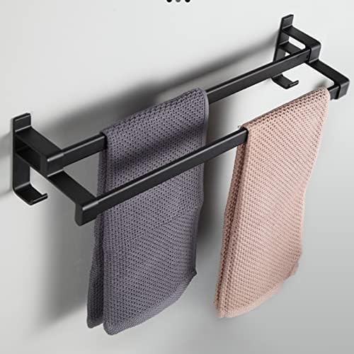 LUCEAE Double Bathroom Towel Bar Bath Towel Holder Wall Mounted 50cm Space Aluminum