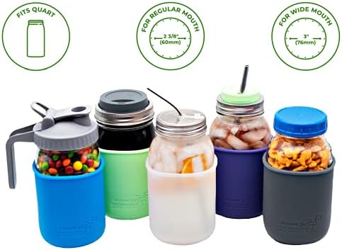 High-Quality Silicone Sleeves for Mason Jars - 2-Pack