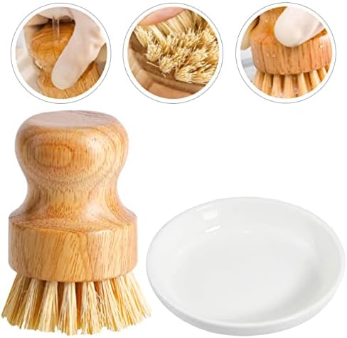 Natural Wooden Pot Brush - Eco-Friendly Kitchen Tool for Easy Cleaning