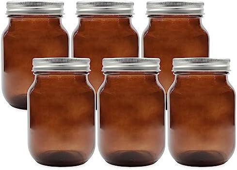 Amber 6-Pack Mason Pint Jars