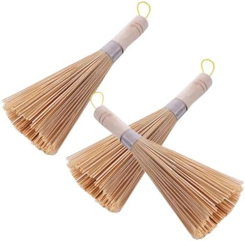 Traditional Natural Bamboo Frying Pan Brush Set 3pcs