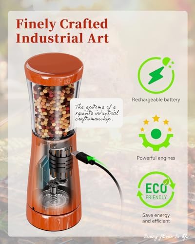 TOMEEM Electric Salt Pepper Grinder Set with Storage Base