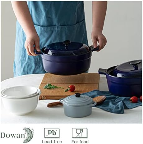 Large Ceramic Casserole with Lid Oven Kitchen Essential