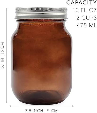 Amber 6-Pack Mason Pint Jars
