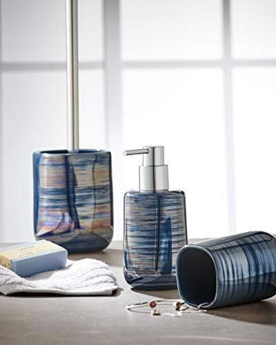 Elegant Argentic Toilet Brush Holder with Silver Glaze
