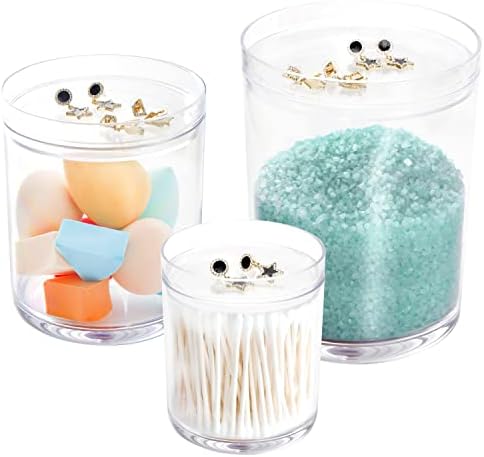 Youngever Clear Plastic Apothecary Jars 60oz 30oz 15oz